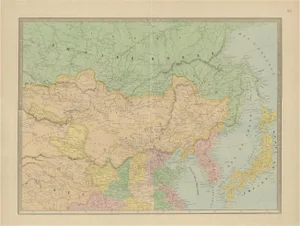Antique Map of China with Japan and Korea Eastern Asia by Andriveau-Goujon, 1860