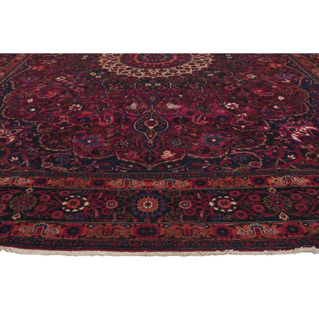Antique Persian Mashhad Rug, 10'02 X 13'10 For Sale - Image 4 of 10