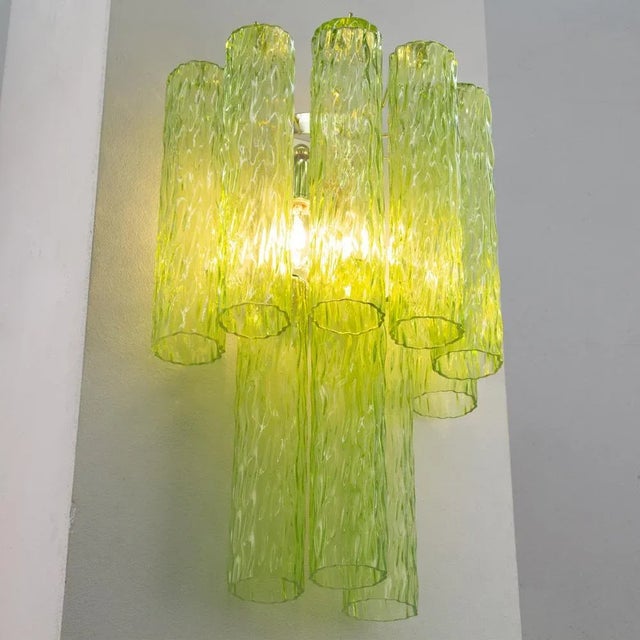 Mid-Century Modern Large Wall Light in Green Murano Glass, 1990s For Sale - Image 3 of 12