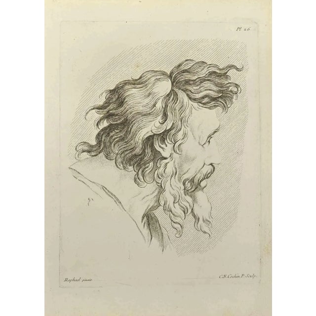 Nicholas Cochin, Portrait After Raphael, Etching, 1755 For Sale