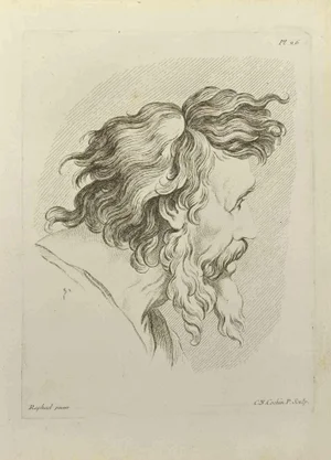 Nicholas Cochin, Portrait After Raphael, Etching, 1755
