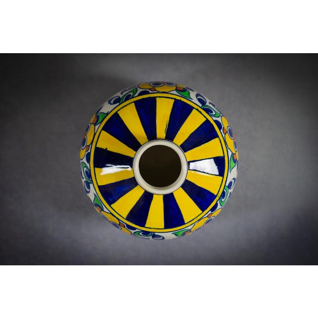 Art Deco Spinning Top Vase in Polychrome Glazed Earthenware by Charles Catteau for Boch Frères Kéramis, 1920s For Sale - Image 9 of 11