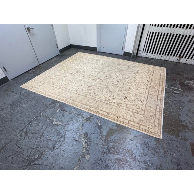 8ft × 9ft 9in Gallery Ephesus Oushak Area Rug in Taupe Tones For Sale In San Francisco - Image 6 of 12