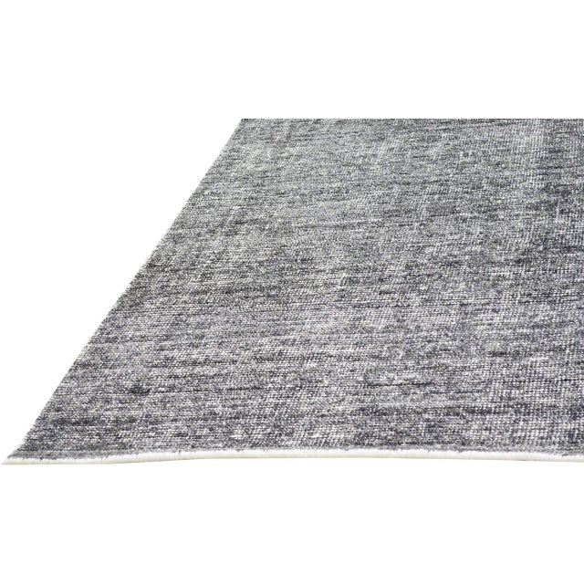 Indian Indian Modern Hand Knotted Wool/Bamboo Rug, 4'x6' For Sale - Image 3 of 5