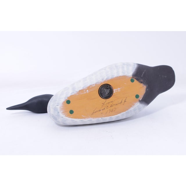 Leonard C. Hornick Jr. Handcrafted Wood Lion Duck Decoy - Signed For Sale - Image 13 of 14