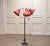 Metal Swedish Floor Lamp with Red Satin Shades, 1940s For Sale - Image 7 of 10