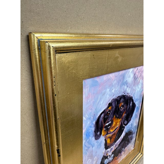 Original Dachshund Puppy Oil Painting on Board, 11” X 14”, Signed Paco C For Sale - Image 9 of 11