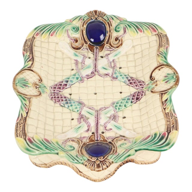 Antique 19th Century French Majolica Asparagus Plate For Sale - Image 9 of 18