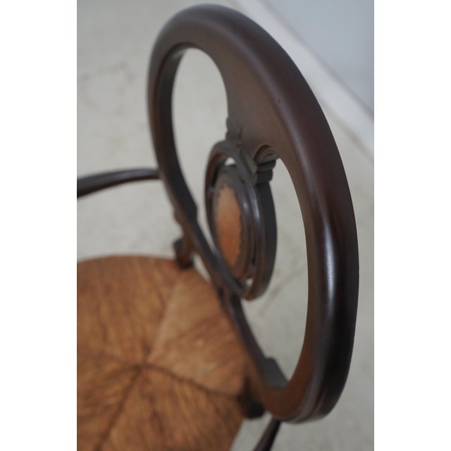 English Victorian Woven Rush Seat Open Armchair For Sale - Image 13 of 18