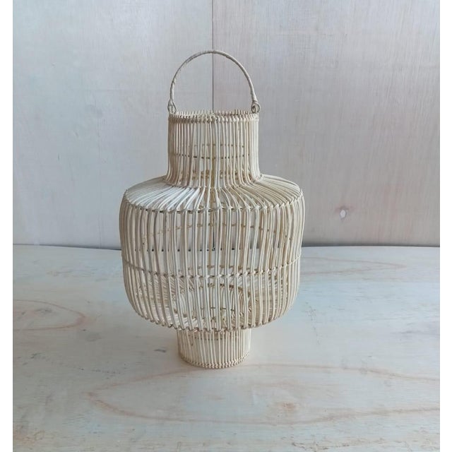 2020s Small Raw Wicker Pendant For Sale - Image 5 of 7