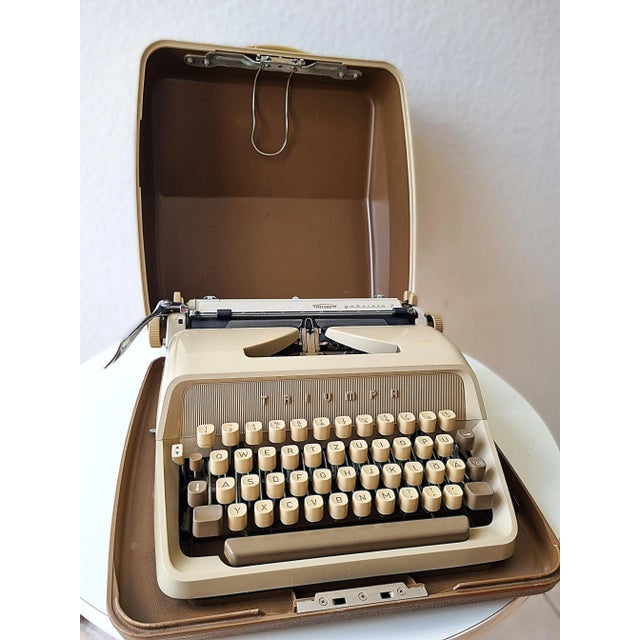 Mid-Century Modern Vintage German Triumph Typewriter with Case, 1960s For Sale - Image 3 of 10