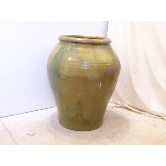 Early 20th Century Vintage Large Glazed Green Spanish Urn For Sale - Image 5 of 7
