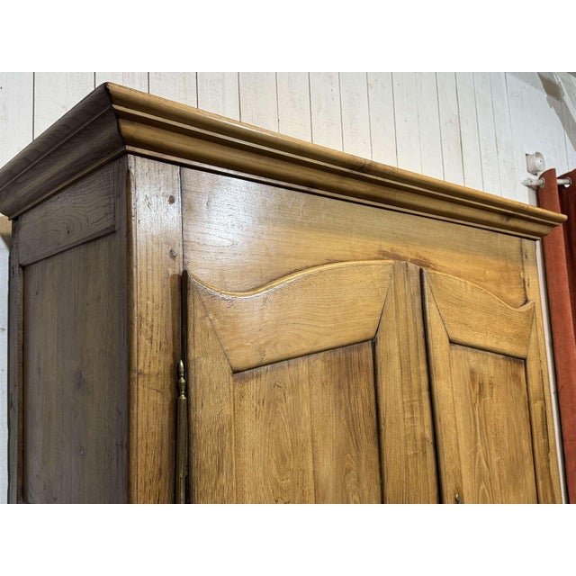 Antique Country Wardrobe in Light Chestnut Wood, 1800s For Sale - Image 14 of 16