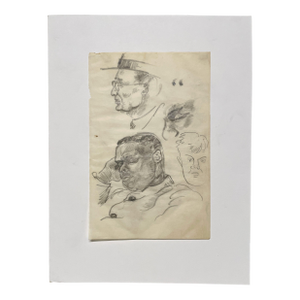 A Striking, 1930s Composite Sketch, Figure Study (Faces and Profiles) by Noted Chicago Modern Artist, Harold Haydon