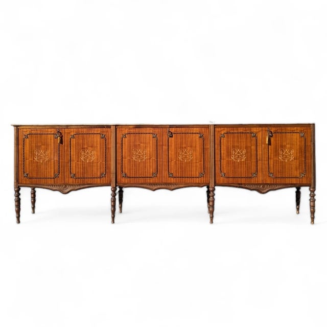 Antique Italian Louis XVI-Style Marble-Top Marquetry Sideboard For Sale - Image 10 of 10