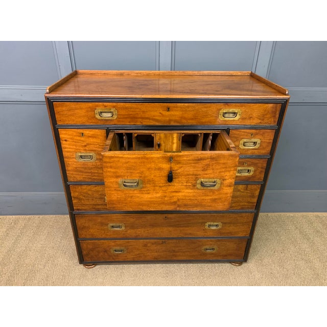 Camphor Wood Secretaire Military Chest, 1835 For Sale - Image 14 of 18