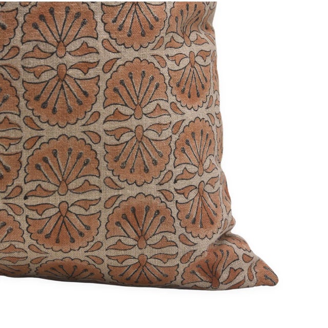 Vintage Block Print Decorative Cushion Cover- 20x20 Inch, Bijhni For Sale - Image 4 of 5