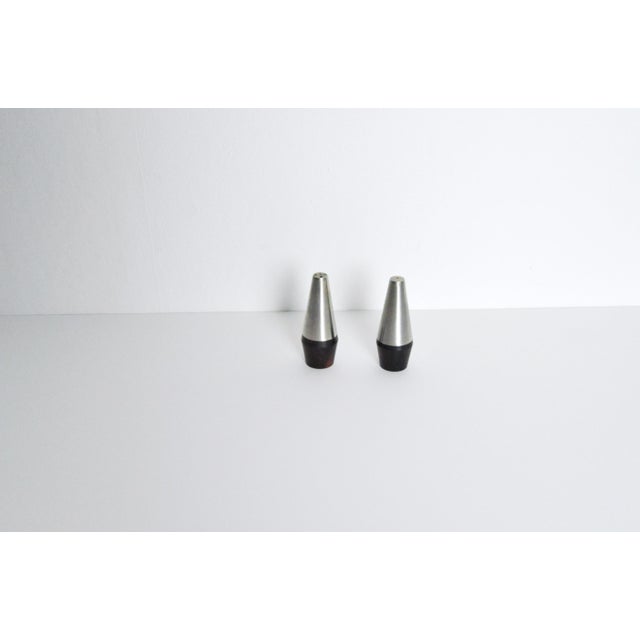 Danish Modern Rosewood and Stainless Steel Salt and Pepper Shakers, 1960s, Set of 4 For Sale - Image 4 of 12
