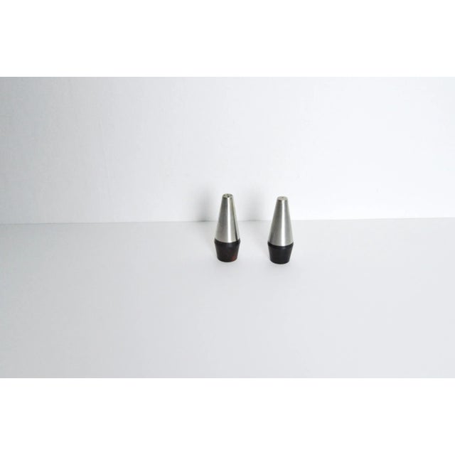 Danish Modern Teak and Stainless Steel Salt and Pepper Shakers, 1960s, Set of 4 For Sale - Image 4 of 12