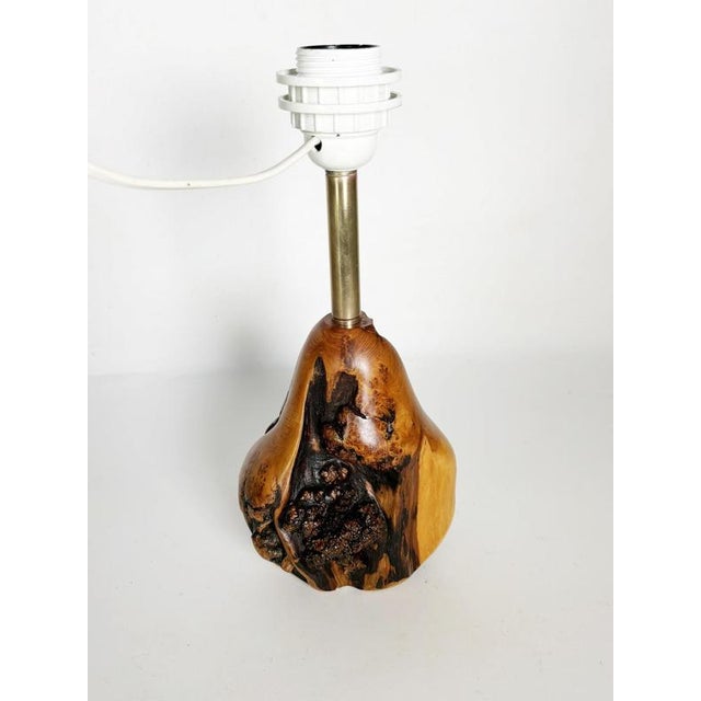 1960s Olive Wood Table Lamp, France, 1960s For Sale - Image 5 of 11