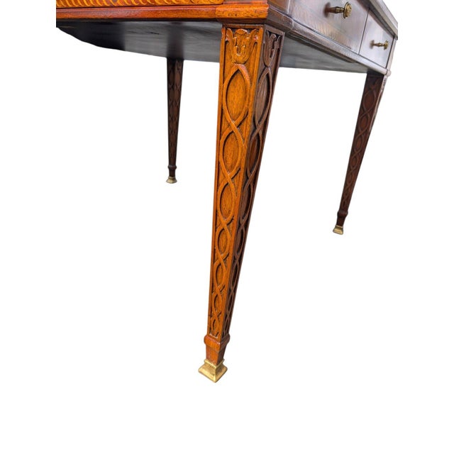 Vintage Maitland-Smith Leather-Top Games Table With Chess, Checkers & Backgammon For Sale - Image 12 of 14