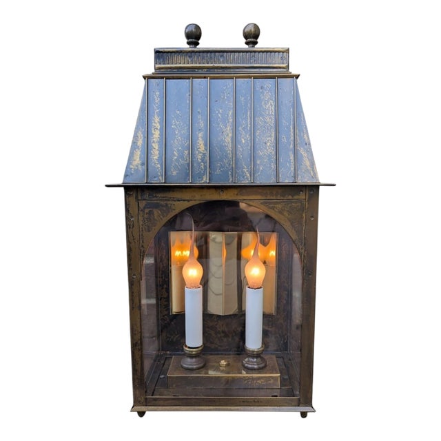 Vintage Ethan Allen Colonial Carriage Lantern Plug in Wall Sconce For Sale