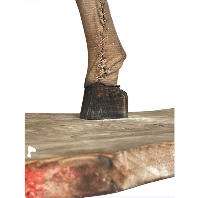 Decorative 19th-Century Carved Wooden Horse on Platform For Sale - Image 10 of 13
