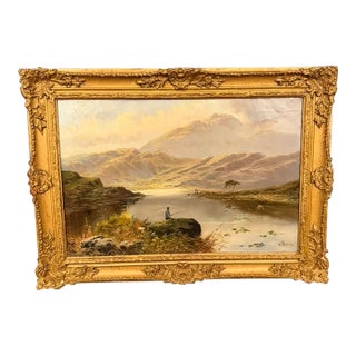 19th Century English Oil on Canvas Landscape, Signed N. Boel, Dated 1890 For Sale