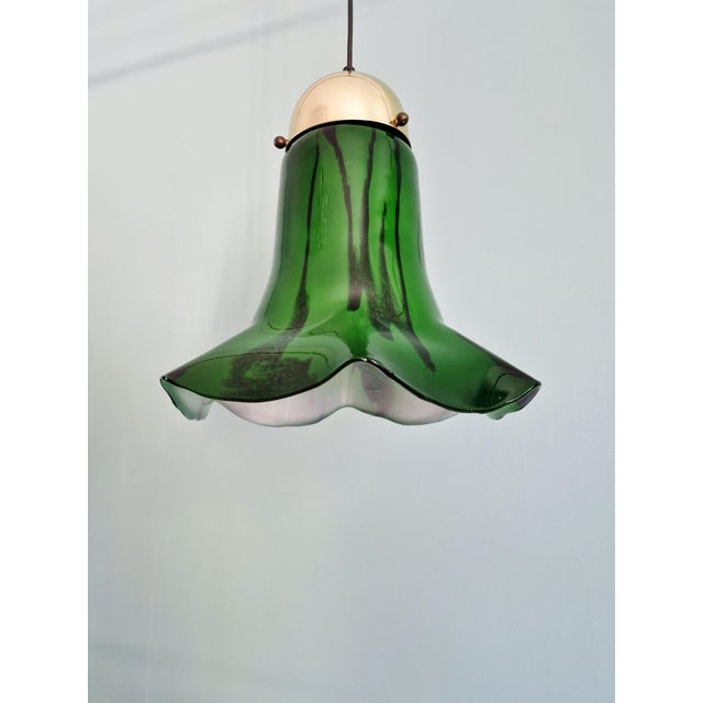 Green Marbled Opaline Glass Pendant Light from Peill & Putzler, 1970s For Sale - Image 10 of 18