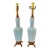 Mid 20th Century Pale blue Murano glass table lamps with gold metal and marble bases - a Pair For Sale