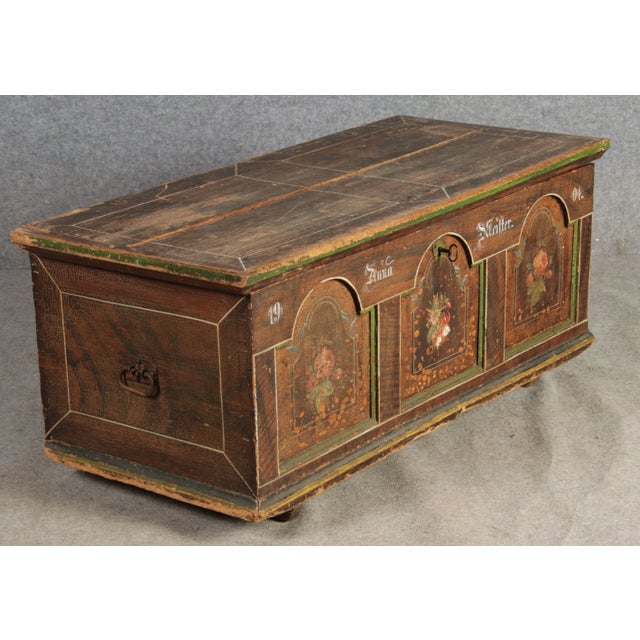 Antique Bevelled Softwood Chest, 1900 For Sale - Image 8 of 16