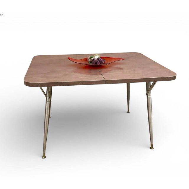 1950s Mid Century Modern Dinette Table With Leaf by Haywood-Wakefield 1950s Made in Usa For Sale - Image 5 of 15