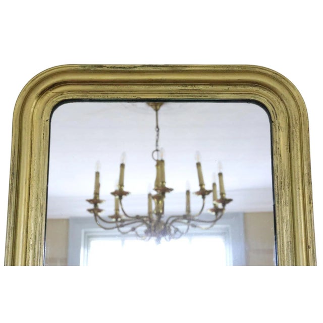 Antique Gilt Overmantel Wall Mirror For Sale - Image 3 of 6