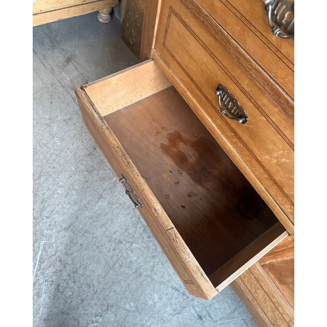 Large Art Nouveau Wardrobe in Oak and Speckled Maple, 1890s For Sale - Image 12 of 18
