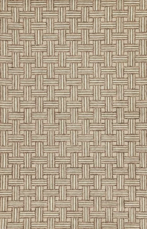 Erin Gates by Momeni Abbot Neutral Basket Pattern Wool Rug 2' X 3'