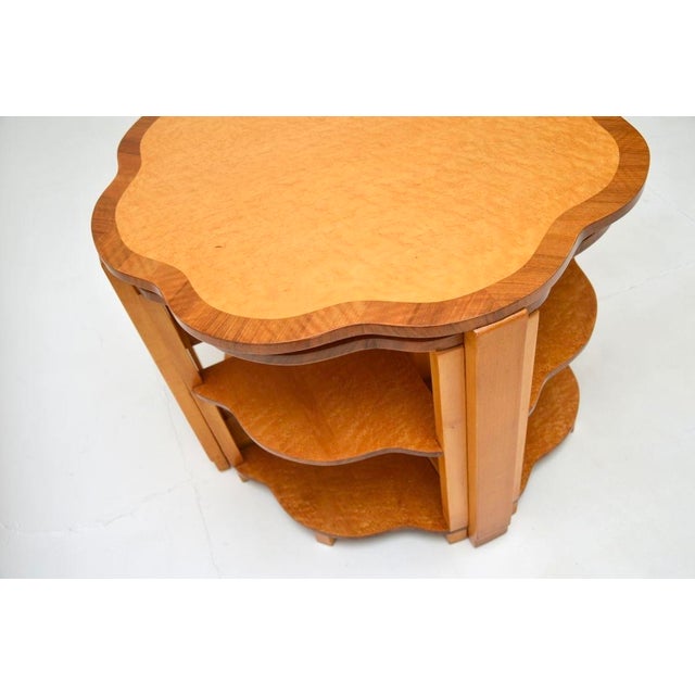 Brown Art Deco Birds Eye Maple Nesting Tables, 1930s, Set of 5 For Sale - Image 8 of 11