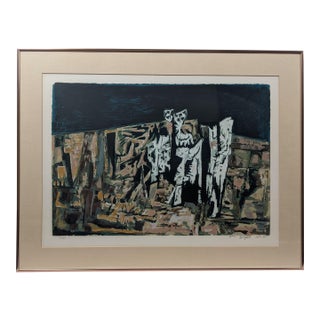 1980s Signed Limited Edition Yosl Bergner Lithograph, 20/135, Framed With Embossed Publisher's Blindstamp For Sale