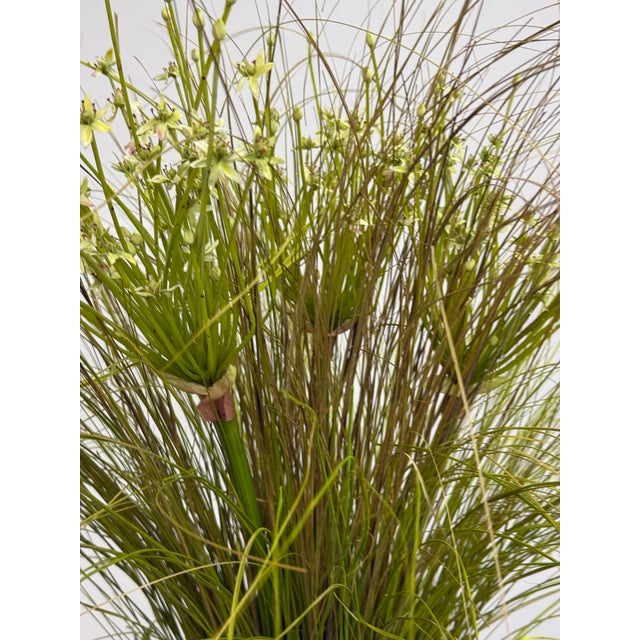 Mid-Century Modern Marmite Faux Grass Arrangement, Vintage For Sale - Image 11 of 12