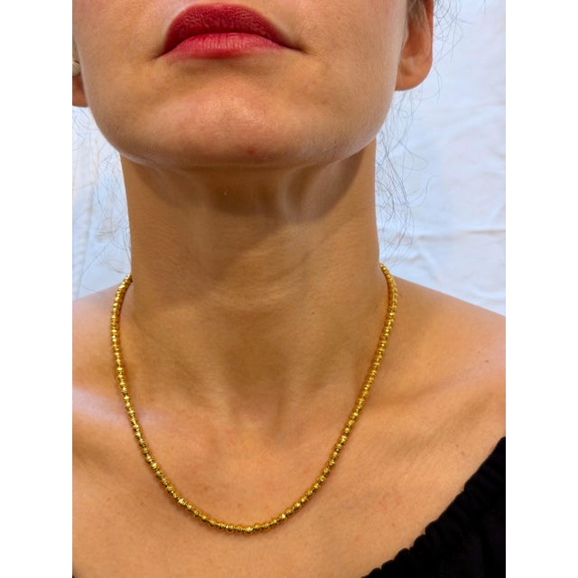 Vintage 18 Karat Yellow Gold 11 Gm, Ball Chain Necklace, 19 Inch Adjustable For Sale - Image 12 of 18