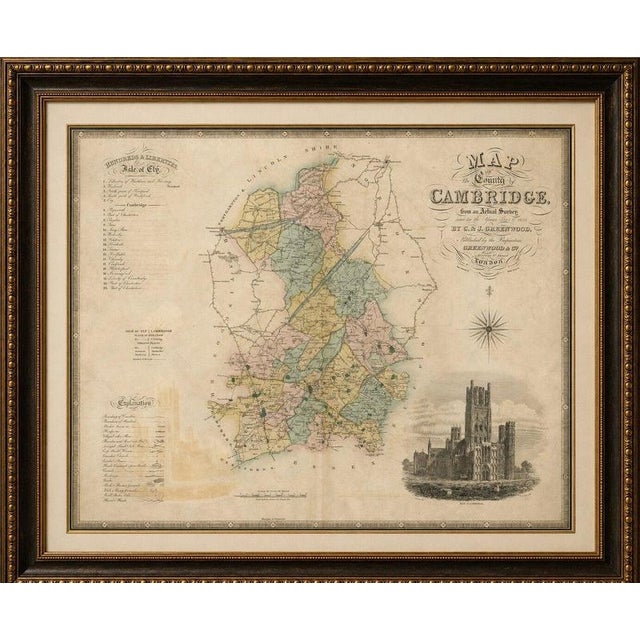 Title: large hand-colored map of cambridgeshire by greenwood, 1834 description: original large-format antique map of...