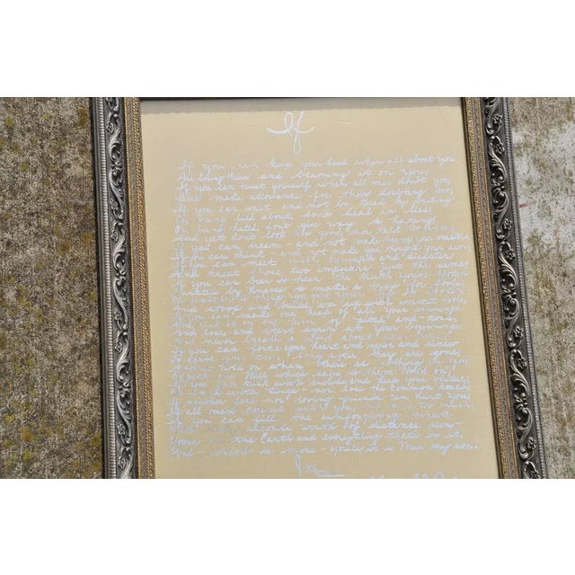 Vintage Mid 20th Century Cursive and Egyptian Hieroglyphic Writing on Parchment, Framed For Sale - Image 4 of 9