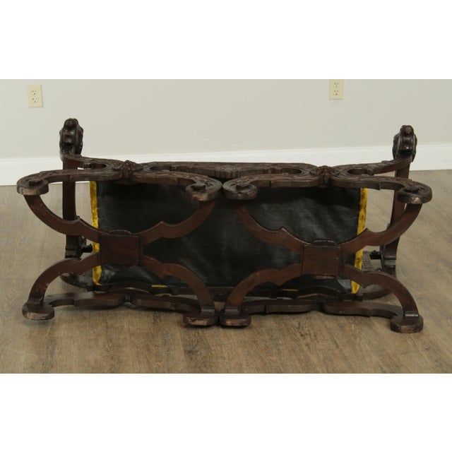 Wood Italian Renaissance Style Antique Carved Double Back Settee For Sale - Image 7 of 13