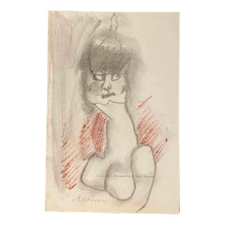 Mino Maccari, The Lesson, Pastel Drawing, Mid-20th Century For Sale