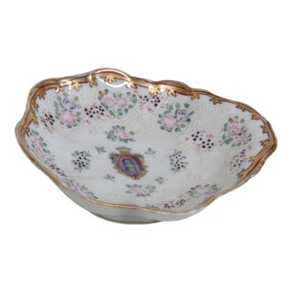 Gilt Hand Painted Flowers Raised Design Trinket Bowl 4594b For Sale