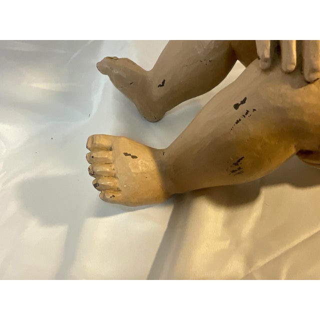 Late 19th Century Antique Composition Angel Statue For Sale - Image 5 of 12