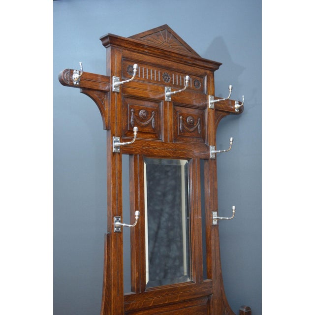 Victorian Oak Hall Stand in the style of Christopher Dresser, 1890s For Sale - Image 4 of 18