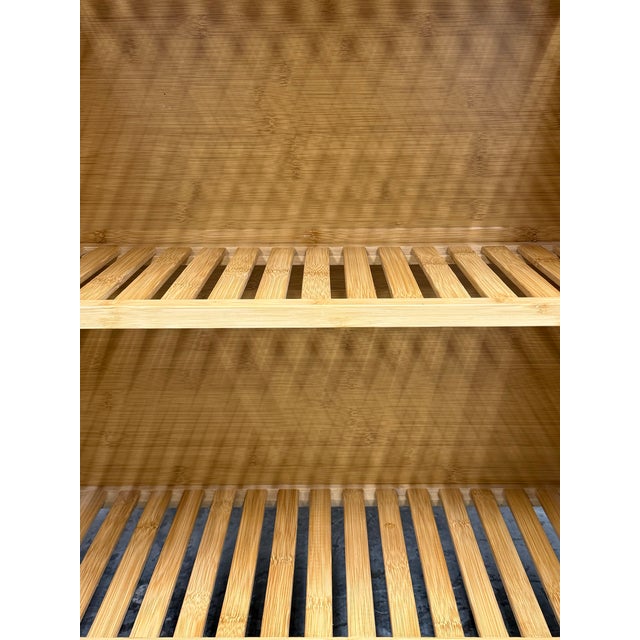 Bamboo Double Door Storage Cabinet For Sale - Image 9 of 12