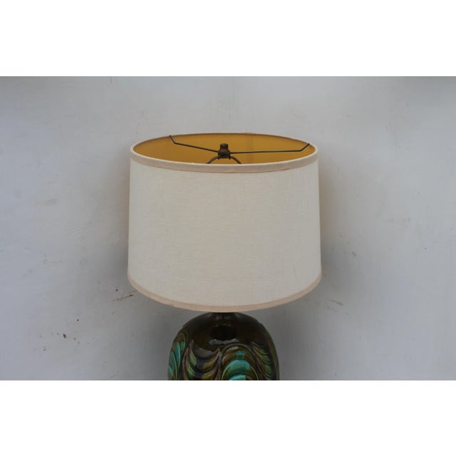 1940s Mid Century Modern Multi Color Glazed Table Lamp For Sale - Image 5 of 8