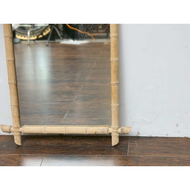 Bleached Bamboo Midcentury Mirror with Natural Finish and Coastal Style For Sale - Image 11 of 12