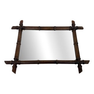 Vintage Faux Bamboo Mirror, 1950s For Sale